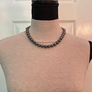 Cookie Lee hand knotted black pearl necklace